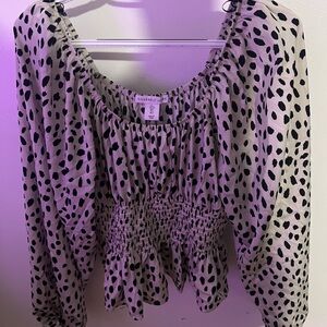 Sincerely Jules Cream and Black Spotted Blouse